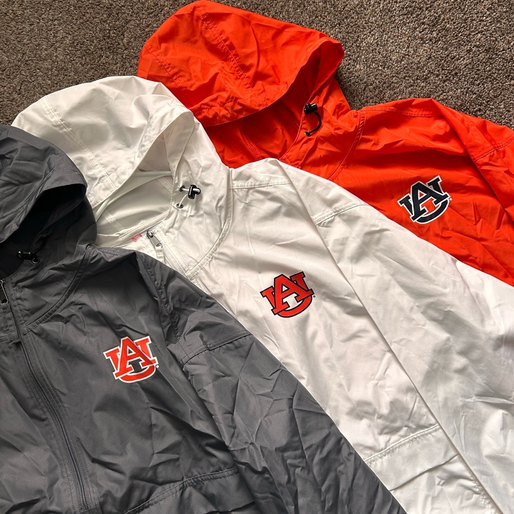 Auburn University Men’s Light Jacket 2XL & XXL Bundle Of 3 Orange Gray White